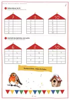 Vorschau - Stationenlernen - Zahlenmauern Klasse 1 Winter | Zahlzerlegung bis 10 | Mathe Übungsheft | Verliebte Zahlen | Zahlenhäuser - Seite 2