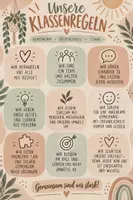 Vorschau - Stundenentwürfe - Unsere Klassenregeln Klasse 5–7 im Boho-Style – Unterrichtseinheit mit Alltagssituationen, Poster, Ausschneidekarten & Lösungsblatt - Seite 1