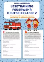 Vorschau - Stundenentwürfe - Leseverständnis Feuerwehr – Klasse 2 | 10 Lesetexte mit Fragen & Lösungen - Deckblatt