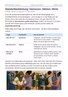 Vorschau - Stundenentwürfe - Standortbestimmung – Interessen, Stärken und Werte vor der Berufswahl (Wirtschaft-Politik, Kl. 9/10) - Seite 1