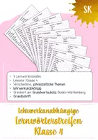 Vorschau - Unterrichtsreihen - Lehrwerkunabhängige Lernwörterstreifen zum Grundwortschatz - Grundschrift (Kl. 4) - Deckblatt