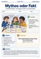 Vorschau - Spiele - Mythos oder Fakt Unterrichtsspiel Klasse 5 bis 7 Allgemeinwissen Fakten prüfen Vertretungsstunde - Deckblatt