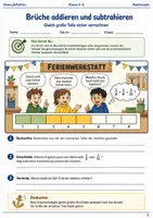 Vorschau - Arbeitsblätter - Brüche addieren und subtrahieren Arbeitsheft Klasse 5 bis 6 - Deckblatt