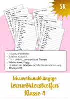 Vorschau - Unterrichtsreihen - Lehrwerkunabhängige Lernwörterstreifen zum Grundwortschatz - Druckschrift (Kl. 4) - Deckblatt