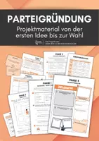 Vorschau - Unterrichtsreihen - Parteigründung (Eigene Partei gründen) - Projektmaterial mit Arbeitsblätter, Stimmzettel, Bewertungsraster & Gesprächskarten - Deckblatt