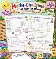 Vorschau - Arbeitsblätter - Mathe-Challenge – Das kann ich schon! | Rechnen, Sachaufgaben, Zahlenmauern & Knobelaufgaben | Klasse 3 - Deckblatt