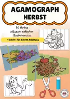Vorschau - Mal- und Bastelvorlagen - Herbst Kunstprojekt Agamograph Basteln Zickzack Bilder - Deckblatt