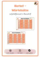 Vorschau - Arbeitsblätter - Herbst Würfelsätze - vierfach differenziert - Seite 1