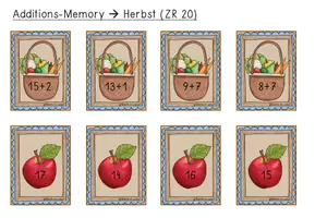 Vorschau - Stationenlernen - Additionsmemory - ZR 20 - Herbst - Seite 3