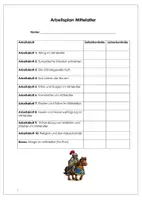 Vorschau - Arbeitsblätter - Das Mittelalter – Arbeitsplan mit 10 Arbeitsblättern, Bonus & Lösungen - Deckblatt