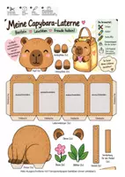Vorschau - Stundenentwürfe - Laternen 4 x Bastelbogen komplett - Capibara Schleife Hund Katze - Kunst - Seite 2