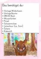 Vorschau - Mal- und Bastelvorlagen - Kunst Herbst Wildschwein – Kunstprojekt Herbstwald | Klasse 1–4 - Seite 3