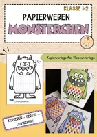 Vorschau - Arbeitsblätter - Papierweben | Monsterchen | Klebeunterlage - Deckblatt