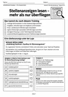 Vorschau - Arbeitsblätter - Stellenanzeigen lesen & verstehen, Bewerbung - Seite 1