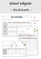 Vorschau - Spiele - School Subjects - Arbeitsblätter - Deckblatt
