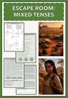 Vorschau - Arbeitsblätter - Escape Room Mixed Tenses: Lost in the Outback - Deckblatt