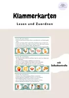 Vorschau - Anderer Materialtyp - Klammerkarten: Lesen und Zuordnen mit Selbstkontrolle - Deckblatt
