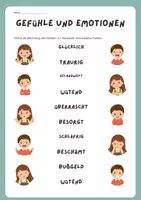 Vorschau - Arbeitsblätter - Gefühle und Emotionen - Deckblatt