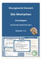 Vorschau - Stationenlernen - Übungskartei Wortarten Grundlagen Deutsch Klasse 3-4 - Deckblatt