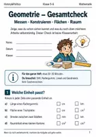 Vorschau - Arbeitsblätter - Geometrie Basisscreening Mathematik Klasse 5–6 - Deckblatt