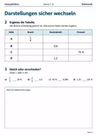 Vorschau - Arbeitsblätter - Brüche Dezimalzahlen Prozente Basisscreening Klasse 7–8 - Seite 2