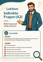 Vorschau - Unterrichtsreihen - Indirekte Fragen - A2 - DaF DaZ - ganze Lerneinheit - Seite 1