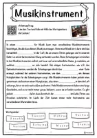 Vorschau - Unterrichtsreihen - Musikinstrument Lückentext mit Wortspeicher Hörverstehen und Suchsel - Seite 1