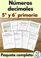 Vista previa - Hojas de trabajo - Números decimales (5.º y 6.º de Primaria) - Portada