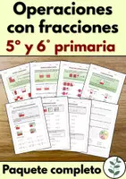 Vista previa - Hojas de trabajo - Operaciones con fracciones - 5.º y 6.º de Primaria - Portada