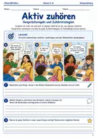 Vorschau - Arbeitsblätter - Aktiv zuhören Arbeitsheft Klasse 5 bis 6 Schulstart Gesprächsregeln und Zuhörstrategien - Deckblatt