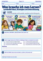 Vorschau - Arbeitsblätter - Was brauche ich zum Lernen Arbeitsheft Klasse 5 bis 6 Schulstart Lernbedürfnisse Strategien und Unterstützung - Deckblatt