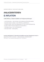Vorschau - Stundenentwürfe - Anlagekriterien & Inflation Kl. 10 - Seite 1