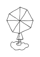 Vorschau - Mal- und Bastelvorlagen - Herbstbild: Kind im Regen - Seite 1
