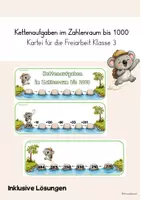 Vorschau - Spiele - Kettenaufgaben im ZR1000 - Freiarbeit Kartei Klasse 3 - Deckblatt