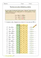 Vista previa - Hojas de trabajo - Escritura decimal: kilómetros y metros - página 2