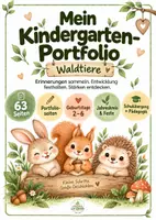 Vorschau - Anderer Materialtyp - 🦉Kindergarten-Portfolio mit Waldtieren – 63 Seiten für Erinnerungen & Entwicklung - Deckblatt