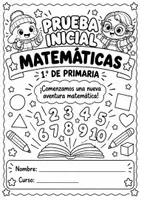 Vista previa - Hojas de trabajo - Prueba inicial de Matemáticas para 1.º de Primaria Evaluación diagnóstica - Portada