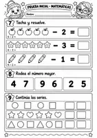 Vista previa - Hojas de trabajo - Prueba inicial de Matemáticas para 1.º de Primaria Evaluación diagnóstica - página 3