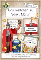 Vorschau - Anderer Materialtyp - Grußkärtchen zu Sankt Martin/ Martinstag: Teilen, Licht und Nächstenliebe (Grundschule) - Deckblatt