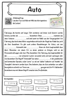 Vorschau - Unterrichtsreihen - Auto Lückentext mit Wortspeicher Hörverstehen und Suchsel - Seite 1