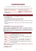 Vorschau - Unterrichtsreihen - Carbonsäuren Meisterkurs – Interaktive Lektion - Deckblatt