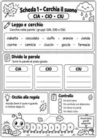 anteprima - Materiale di supporto/inclusione - Gioco con i suoni difficili – CIA,CIO,CIU, GIÀ, GIO, GIÙ, CI, CE - Pagina 1