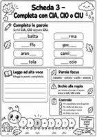 anteprima - Materiale di supporto/inclusione - Gioco con i suoni difficili – CIA,CIO,CIU, GIÀ, GIO, GIÙ, CI, CE - Pagina 3