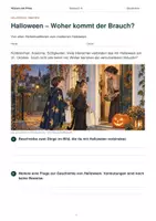 Vorschau - Arbeitsblätter - Halloween – Ursprung des Brauchs | Geschichte Klasse 5–6 - Seite 1