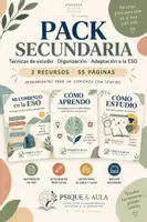 Vista previa - Hojas de trabajo - PACK SECUNDARIA | Técnicas de estudio, organización y adaptación a la ESO. Mi comienzo en la ESO + Cómo aprendo + Cómo estudio | Tutoría y orientación - Portada