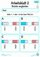 Vorschau - Arbeitsblätter - Brüche vergleichen Klasse 4 | Mathematik Klasse 4 | 10 Arbeitsblätter als PDF - Seite 2