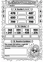 Vista previa - Hojas de trabajo - Prueba inicial de Matemáticas 3.º de Primaria Evaluación + solucionario - página 2