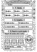 Vista previa - Hojas de trabajo - Prueba inicial de Matemáticas 3.º de Primaria Evaluación + solucionario - página 3