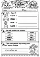 Vista previa - Hojas de trabajo - Prueba inicial de Lengua – 2.º de Primaria Evaluación diagnóstica + soluciones + registro - página 3