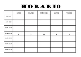 Vista previa - Para docentes: organización, planificación y formación - Horario para rellenar (Secundaria) - página 1
